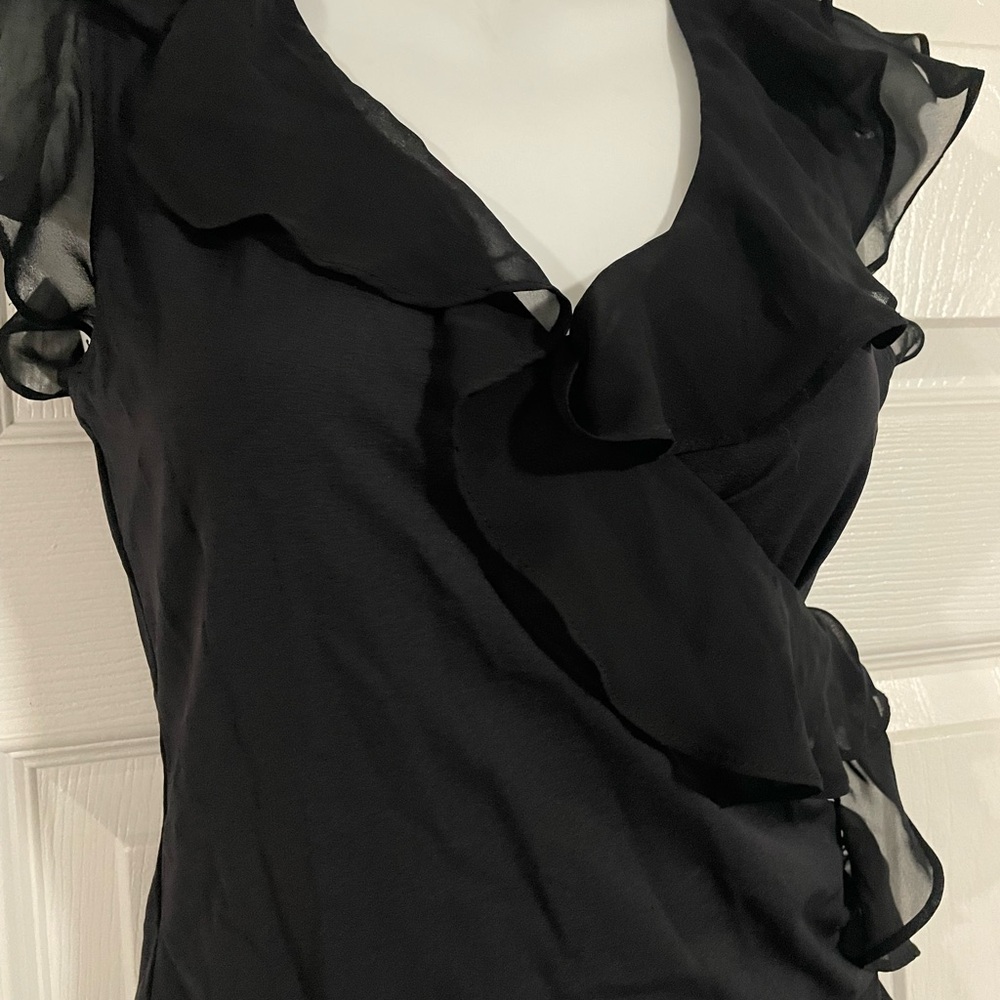 Kenzie Black Ruffle Sleeve Top - Picture 2 of 4